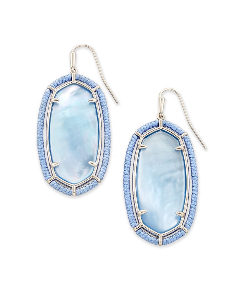 Threaded Elle Silver Drop Earrings in Periwinkle Illusion image number 0